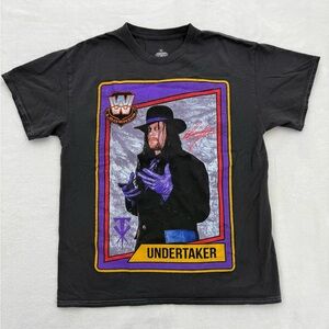 Men's Ripple Junction Black WWE The Undertaker Sports Card T-Shirt SIZE MEDIUM